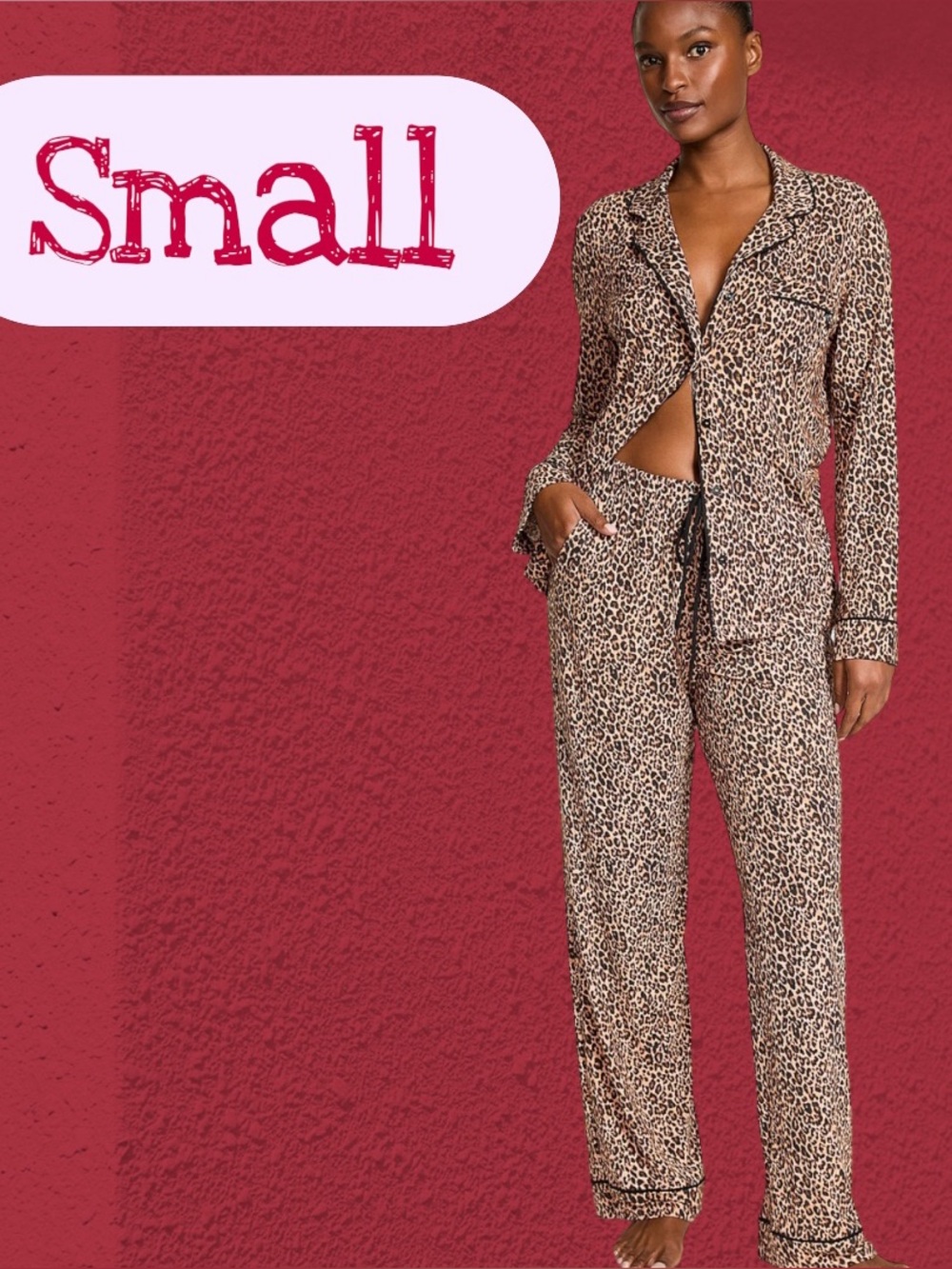 Victoria’s Secret BNWT SMALL LEOPARD SoSoft Modal Long Pajama Set